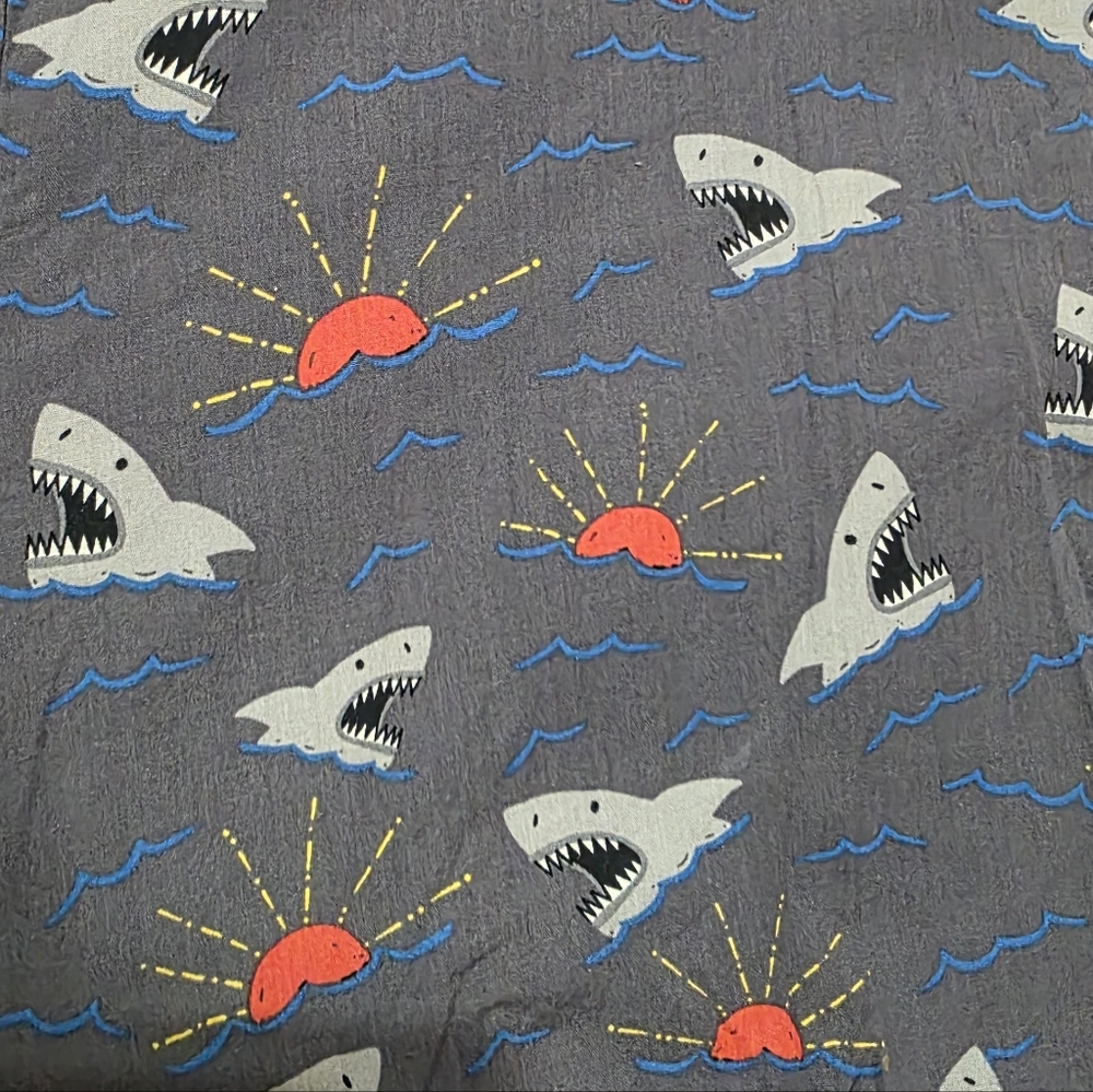 Volcom Gray Sunset Shark Pattern Button Down Shor… - image 4